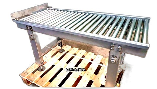 Transportador de rodillos por gravedad para cajas