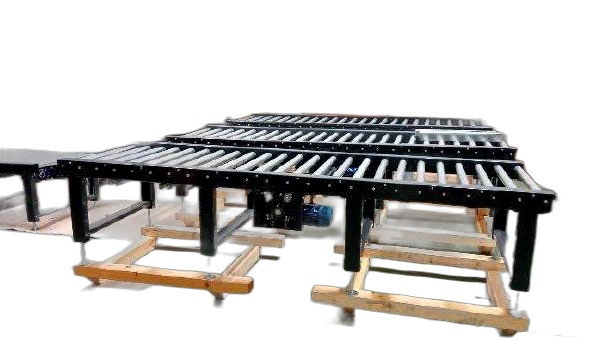 Transportador de rodillos motorizado para cajas